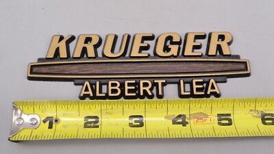 Vintage Plastic Dealer Dealership Emblem / Badge - Krueger Albert Lea, Minnesota