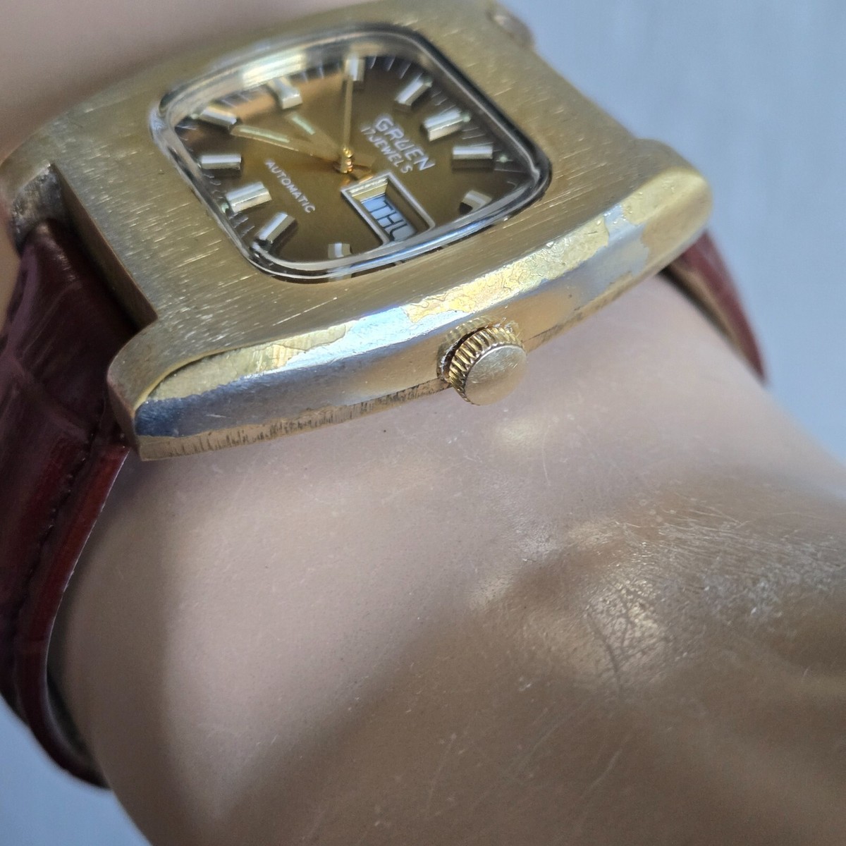 Vintage GRUEN men's automatic watch AS 2066 17Jewels day