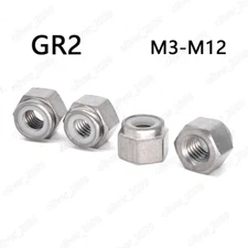Titanium GR2 DIN985 Hexagon Nylon Insert Lock Nuts M3/M4/M5/M6/M8/M10/M12