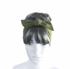 Khaki Bow Headband. Bow Hairband. Handmade Head Wrap. Fashion Hair Wrap