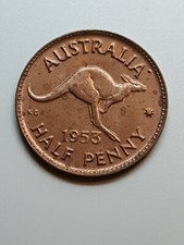 Australian 1953A HALF PENNY CH UNC