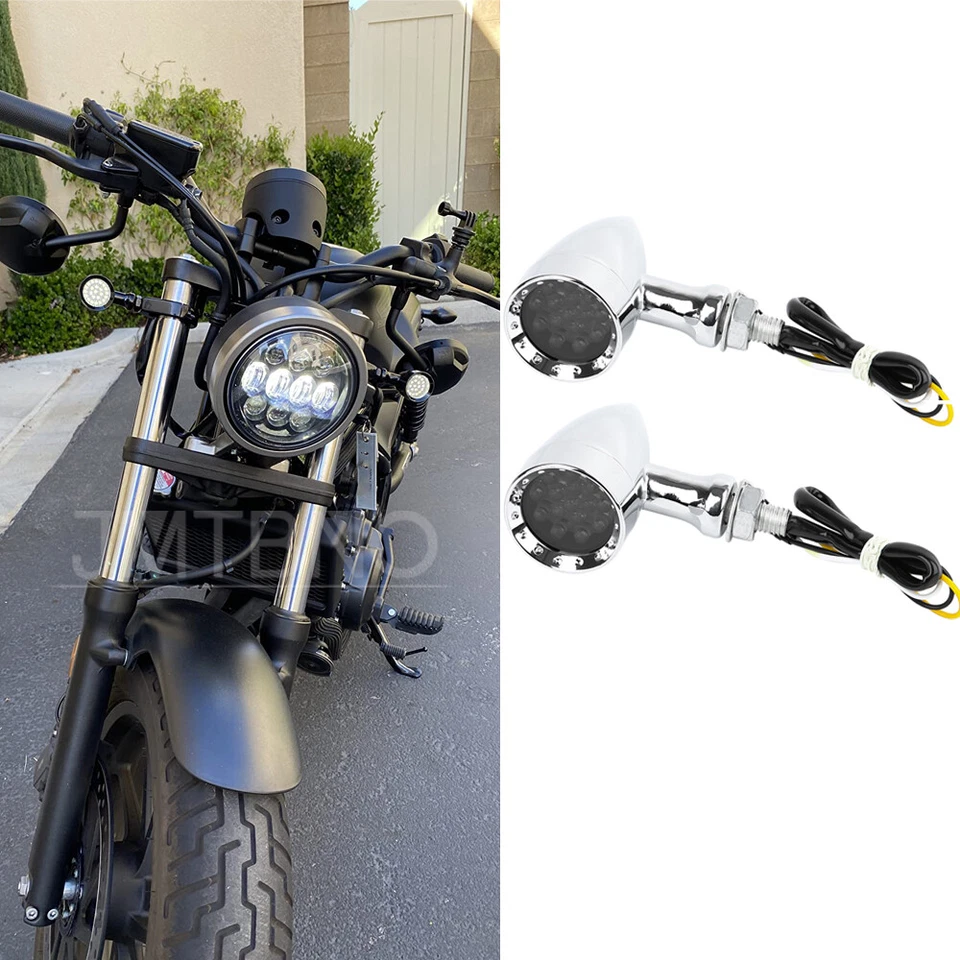 Luces intermitentes LED cromadas intermitentes para Yamaha V Star 1300 1100 950 650 250 Foto 2 de 4