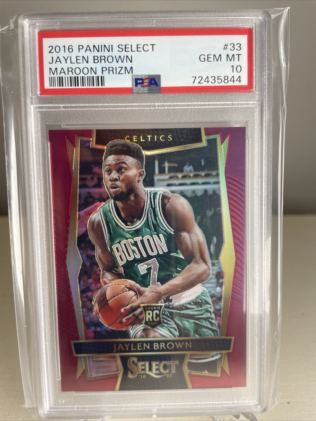 2016-17 Panini Select PSA 10 Jaylen Brown Maroon Prizm Concourse RC! #33 /175!