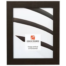 Craig Frames Bauhaus, 1.25" Modern Scratched Black Picture Frame