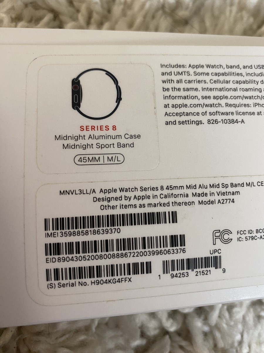Apple Watch Series 8 45mm Midnight Aluminum Case with Sport Apple Watch Series 8 45mm Midnight Aluminum Case with Sport