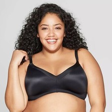 Women's Plus Size Wirefree Lightly Lined Molded Cup Bra - Auden Black Size 46D
