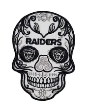 Raiders Sugar Skull Football Embroidered Iron On Patch