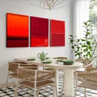 3pcs Mark Rothko Red Exhibition Painting Wall Art Canvas Unframed/Framed