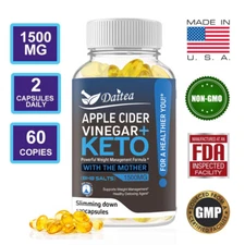 Keto Slim 1500 Mg Apple Cider Vinegar ACV Weight Loss Capsules 30 To120Capsules