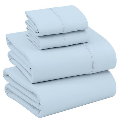 4 Piece 100% Cotton Sheet Set Deep Pocket 200 Thread Count Cozy Soft Bed Sheets