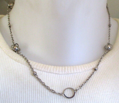 Collier Vintage 5 Rangs Chaînes Et Perles Dorées - Bijou Fantaisie Femme - État Impeccable