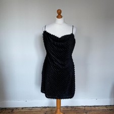 BNWT Revolve ASTR the Label Black Strappy LBD Open Back NYE Fluffy Dress L