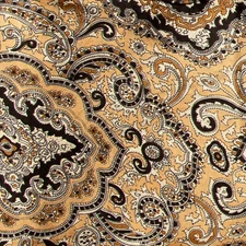 Wyoming Traders Wild Rag Tan Black Paisley 100% Silk Western Scarf - 34.5" & 42"