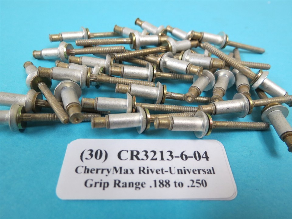 Cr3213 Rivet CR3213-6-04 CherryMax 3/16” Universal Head Blind Rivet Grip .188 to ...