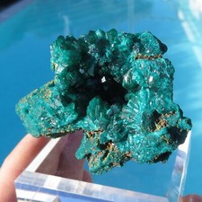 Minerali *** STUPENDI CRISTALLI di DIOPTASIO VERDE in GEODE Congo