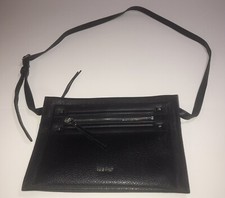 Purse Nine West Black Faux Leather Crossbody Adjustable Strap ~ Top Zip & Snap
