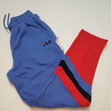 NWT Fila Skye Pants Sweatpants Blue Red Women's Small Brand New With Tags