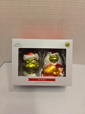 Hallmark The Grinch Christmas Tree Ornaments Two Ornaments In Box Turkey