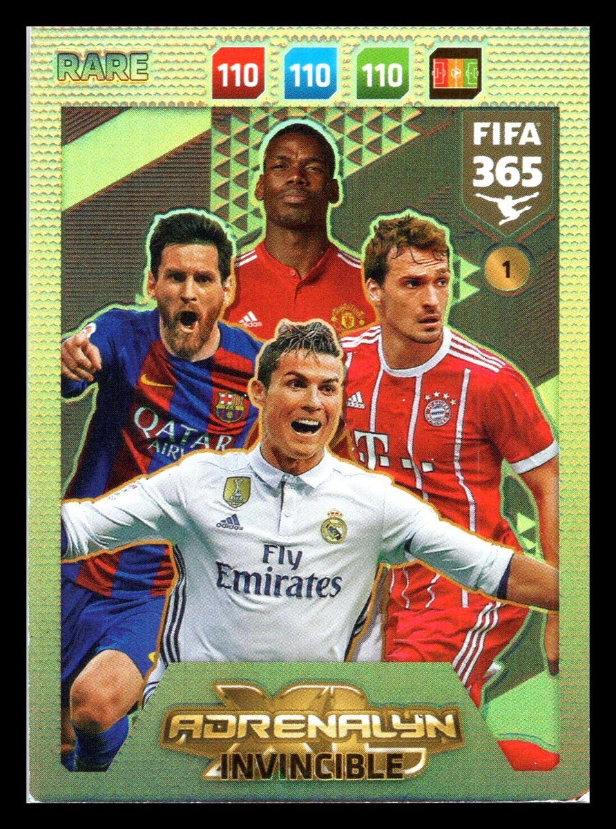 Fifa 365 Cards 2017 2018 INVINCIBLE Rare Adrenalyn Messi
