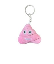 3 x Llavero de felpa emoji de caca rosa de 2,5"" pulgadas de alto