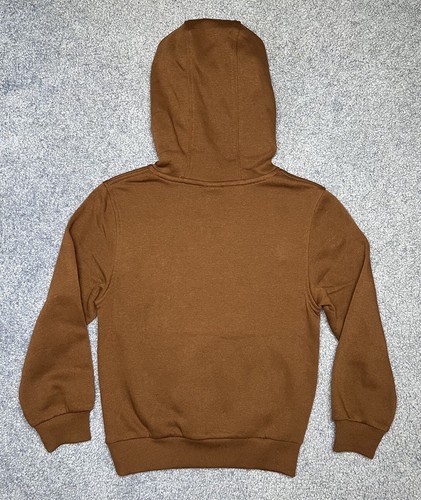 Nike All Kids Fit Sportswear Club Fleece Hoodie Sweatshirt Brown New - Picture 2 of 3