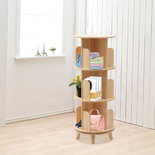 1-6 Tiers Rotating Bookshelf Bookcase Storage Shelf Display Rack Stand for Kids - Picture 1 of 12