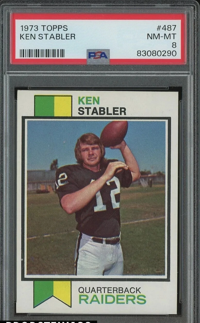 1973 Topps Football #487 Ken Stabler Raiders RC Rookie HOF PSA 8 NM-MT