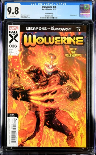 Wolverine #36 (2023) CGC 9.8 NM/MT WHITE 2nd Print Kirkham 1st Hellverine