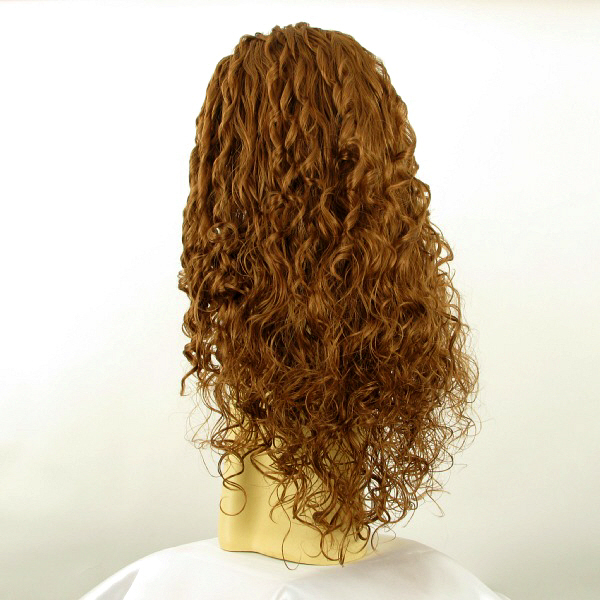 Perruque Femme Blonde Foncée Mi-longue Bouclée - Synthétique, Bonnet Moyen - Neuf Avec étiquettes - Ref EVA 27