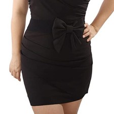 Women Big Bowknot Waist Belt Wide Elastic Cinch Belt Solid Color Waistband Cute