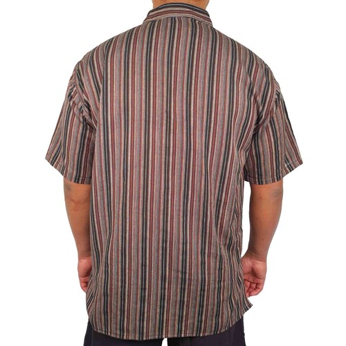 Mens Kurta Striped T Shirt Half Sleeve Indian Clothing Hippie Ethnic Traditional - Picture 3 of 12