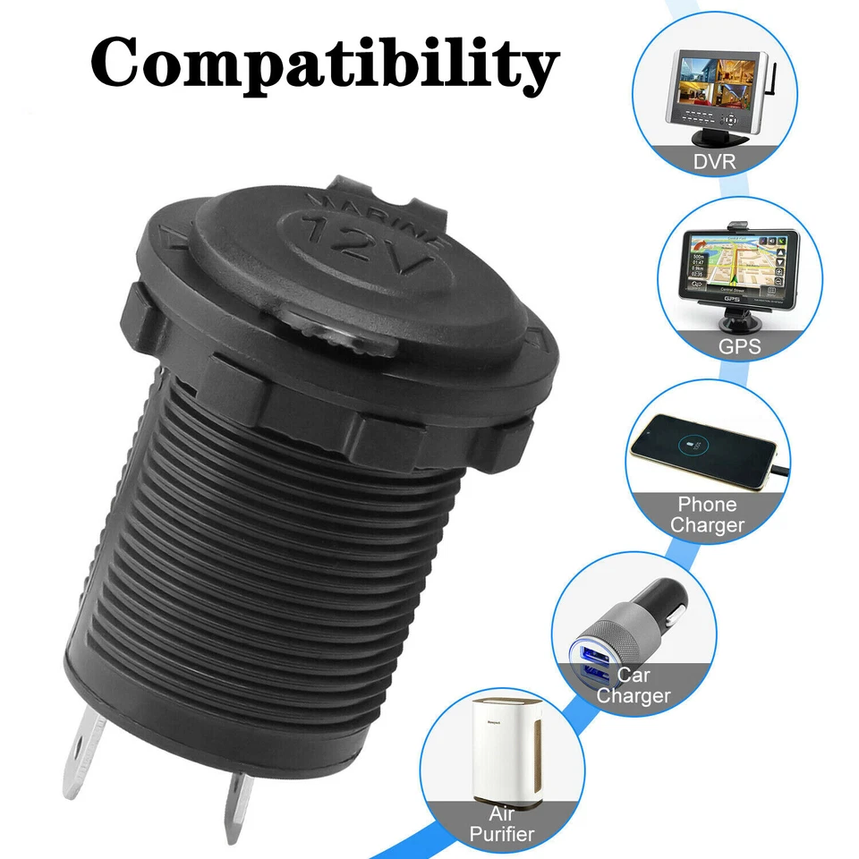 12V Waterproof Car Cigarette Lighter Socket Outlet Charger Power Adapter Plug - Image 4 of 4