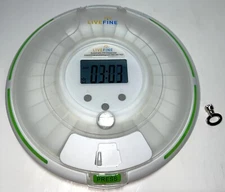 LiveFine Automatic Pill Dispenser Frosted Lid 28 Day LCD Lockable Key Alerts
