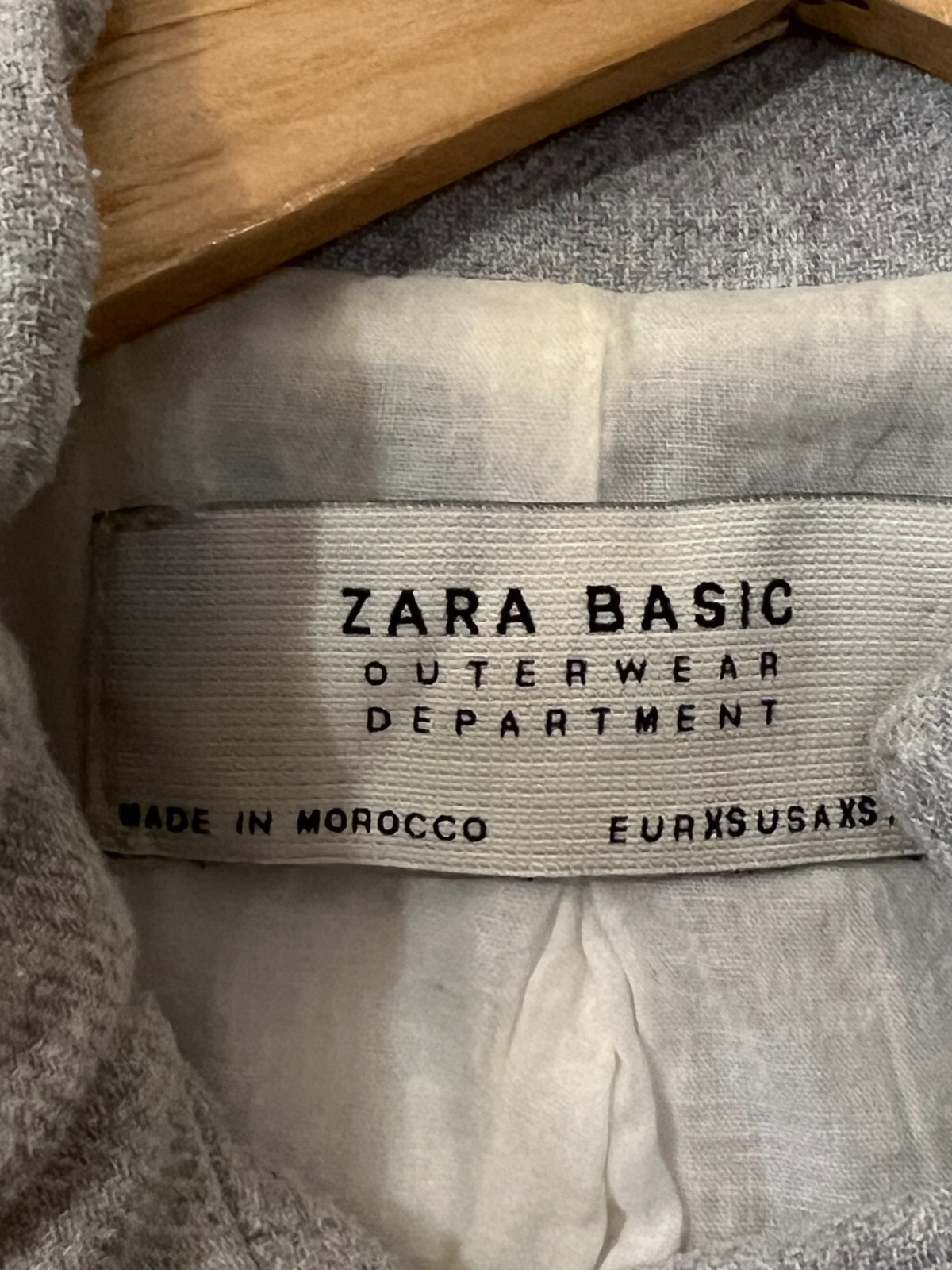 Zara Basic Gray Long Cotton Coat Jacket Women's X… - image 3