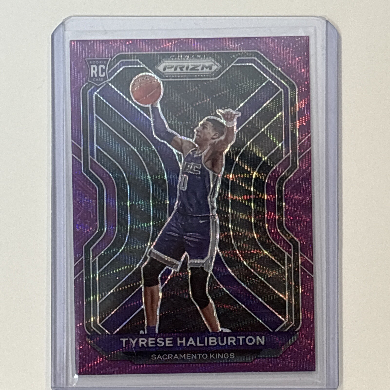 2020 Panini Prizm Tyrese Haliburton #262 PURPLE WAVE SP Rookie Pacers