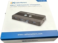 Cable Matters Dual 4K 60Hz USB C KVM Switch for 2 Computers 2 Monitors