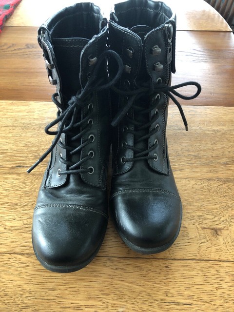 pewter combat boots