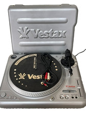 Vestax PDX-2000 Direct Drive DJ Turntable Silver with Dust Cover Tested Working