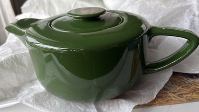Antique Art Deco Bauhaus Jugendstil Semi-Porcelain Deep Green Tea pot 1900-20's