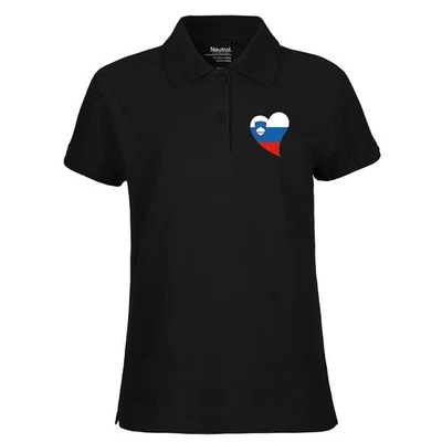 Damen Polo Shirt Slowenien Flagge Herz Geschenkidee Slowenien Geschenk Präsent M - Bild 1 von 4