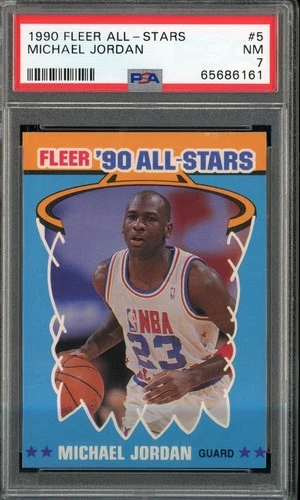 Michael Jordan 1990 Fleer All-Stars Card #5 PSA 7 NM Chicago Bulls