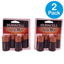 Duracell C Alkaline Batteries 1.5V 2-Pack (8ct) Long-Lasting New