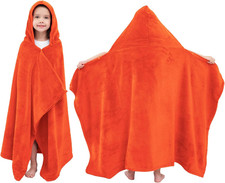 Kids Hooded Bath Towel: Soft Plush Pool Beach Fleece Towel Blanket - 50"X30" Tod