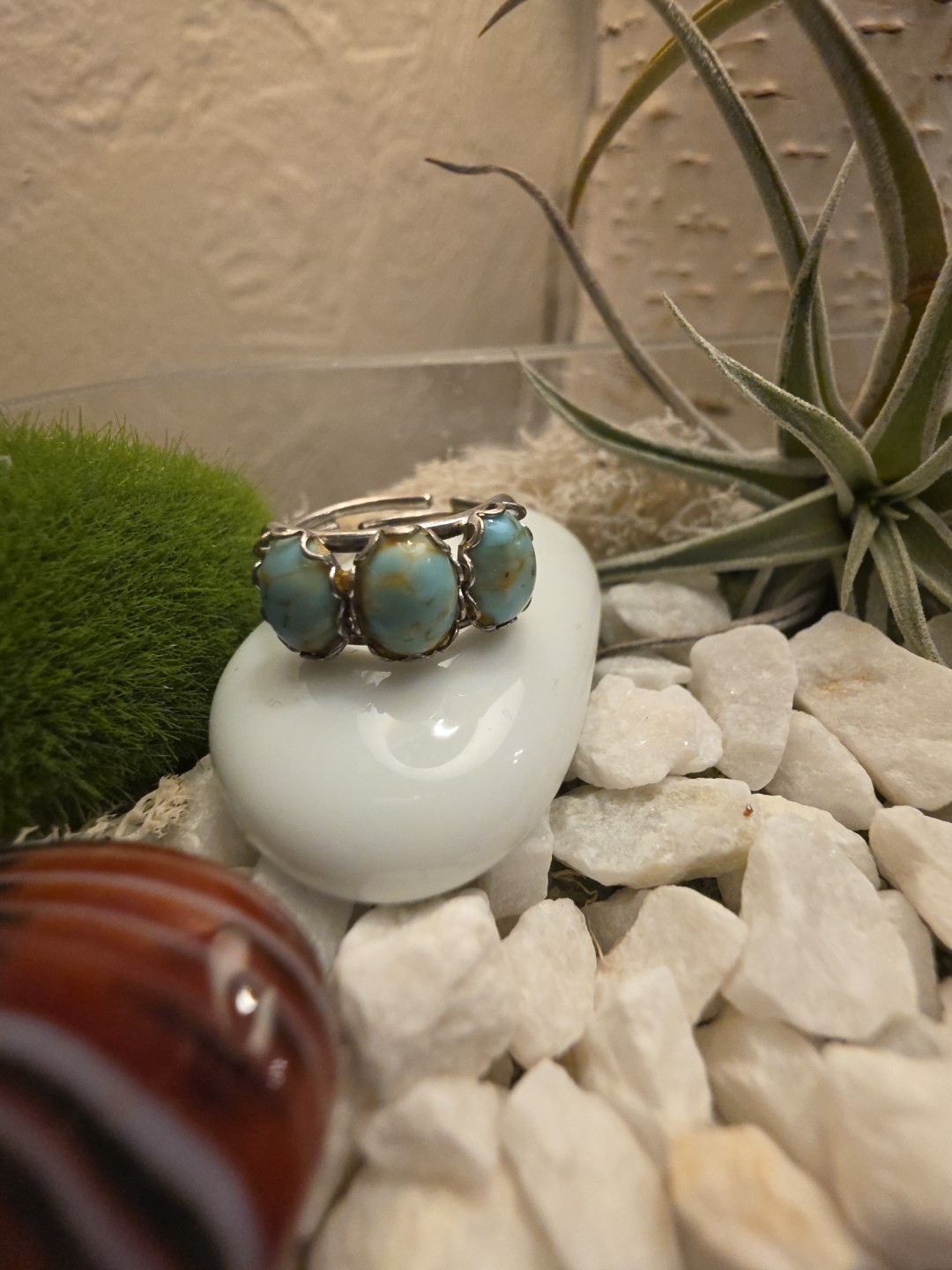 Adjustable  Gem Stone Ring - image 1