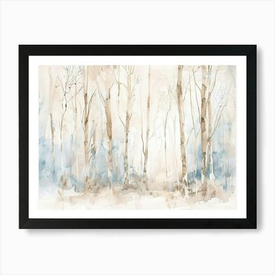 Ii Winterwald Leinwandbild Kunst P gerahmt Wandbild Poster Leinwanddruck Bild
