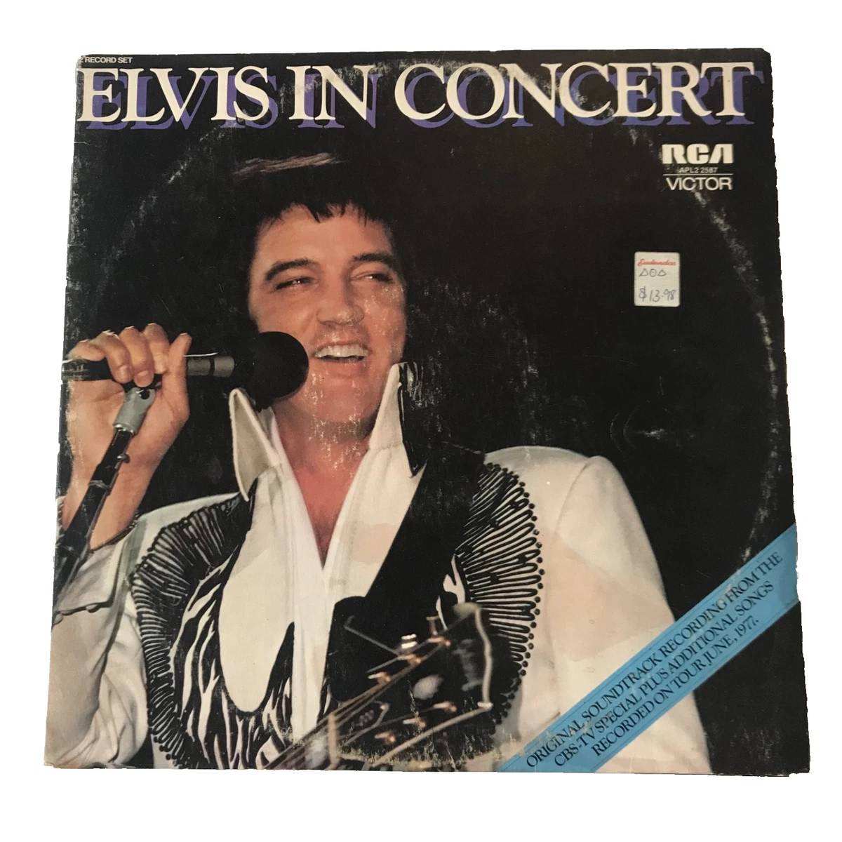 Elvis In Concert Gatefold Cover 1977 Double Vinyl LP Record