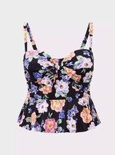 TORRID NWT 78 Midkini Underwire Peplum Swim Bathing Suit Size 00 / Medium / 10