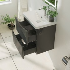 Badmöbel Set 50-80cm Waschtisch mit Unterschrank Badezimmerschrank Waschbecken