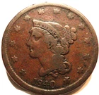 Photo of a 1840-P Large Cent from an eBay listing that sold on Jul 18, 2026