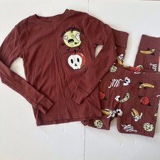 Old Navy 2 Piece Pajama Set Boys XL 12 Snug Fit Halloween Theme Fruit Print